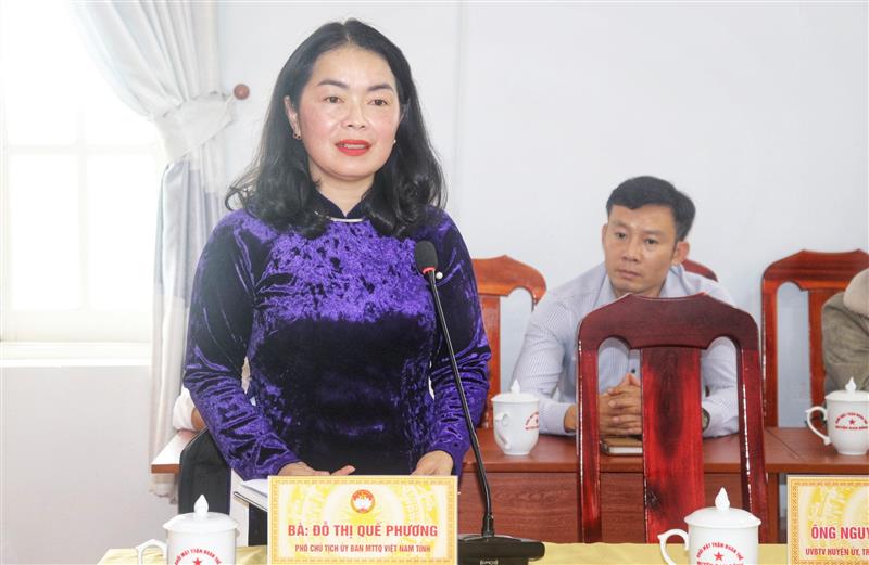 Đỗ Thị Quế Phương - Phó chủ tịch Ủy ban MTTQVN tỉnh Lâm Đồng Về dự và chỉ đạo Hội nghị