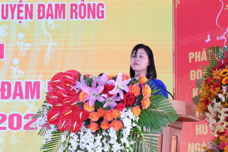 Đại diện thế hệ trẻ Đam Rông phát biểu tại lễ kỷ niệm