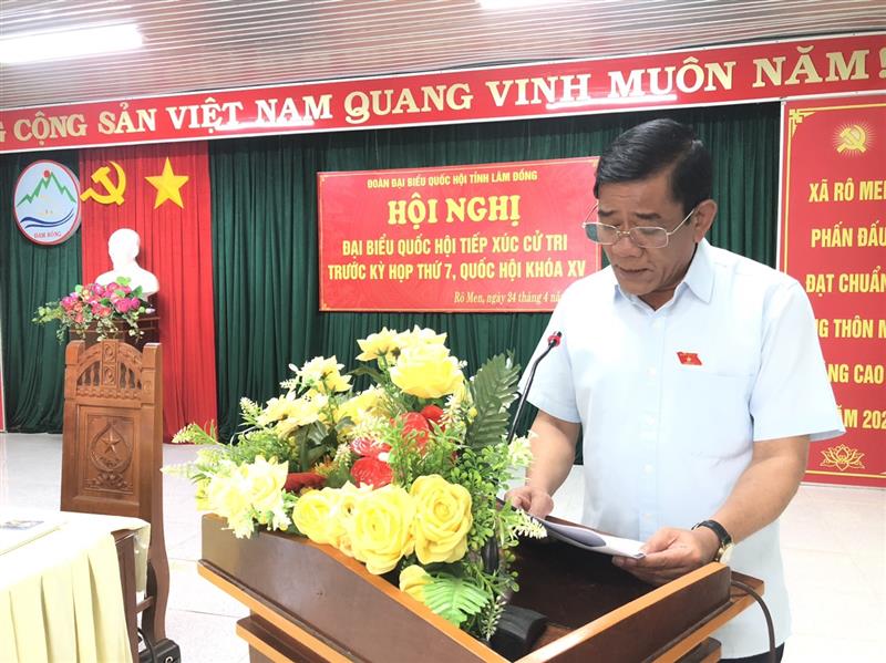 ĐBQH K' Nhiễu thông tin đến cử tri những nội dung chủ yếu của kỳ họp và kết quả kinh tế - xã hội quý I