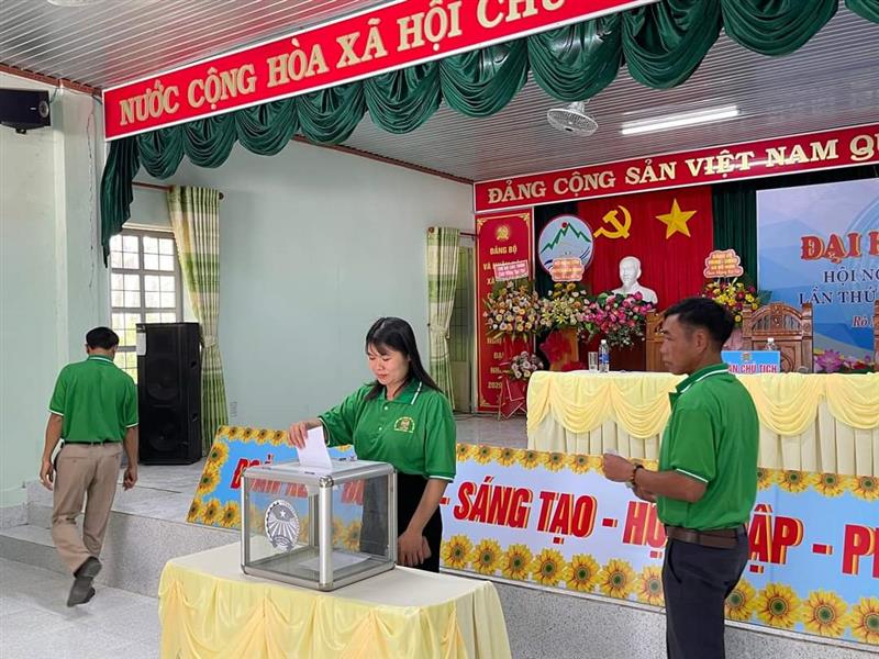 Các đại biểu chính thức tiến hành bỏ phiếu bầu Ban chấp hành Hội khoá mới và bầu đoàn đại biểu đi dự Đại hội cấp trên.