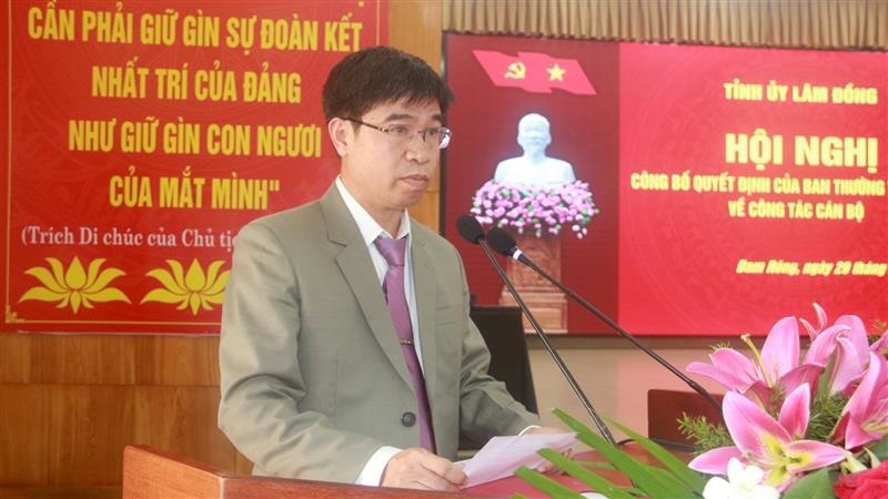 Đồng chí Nguyễn Văn Châu - Bí thư Huyện ủy Đam Rông phát biểu nhận nhiệm vụ.jpg
