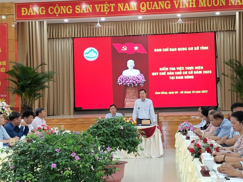Đồng chí Phạm Triều - Trưởng đoàn kiểm tra phát biểu kết luận
